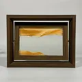Elegante cuadro de arena movediza con marco de madera para decoración del hogar - 7" / Marrón