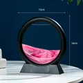 Moderne 3D dynamische Treibsandkunst-Deko mit schwarzem Rundrahmen und rosa Sand - Schwarzer Rahmen / 5 Zoll / Rosa