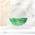 Grünes 3D-Treibsandbild-Dekor in weißem rundem Rahmen, Abmessung 32,5 cm x 28,5 cm - Weißer Rahmen (YY-DYZJ) / 12 Zoll / Grün