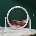 Decoración de arte de arena movediza 3D en marco circular blanco, 25cm - Estilo de Marco Blanco con Soporte / 8 Pulgadas / Marrón