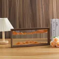 Cuadro rectangular de arte con arena móvil con marco de madera y arena naranja vibrante - 12 Pulgadas (37x17x4cm) / Amarillo