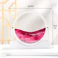 3D-bewegtes Sandkunstbild mit geschichtetem rosa Sand in einem runden weißen Rahmen - Weißer Rahmen (YY-DYZJ) / 12 Zoll / Rosa