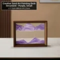 Arte decorativo de arena movediza 3D en marco madera, adorno cristal morado pequeño - 7 Pulgadas Morado