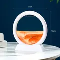 Elegante ronde 3D-Treibsandkunst mit weißem Rahmen und lebendiger orangefarbener Landschaft - Weißer Rahmen / 5 Zoll / Gelb