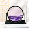Eleganter 3D-Sandkunst-Ornament in Lila und Rosa mit robustem schwarzem Standfuß - Schwarzer Rahmen (YY-DYZJ) / 12 Zoll / Lila