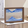 Cuadro de arena móvil con arena azul en un marco de madera para decoración - 10" / Azul
