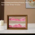 Dekoratives 3D-Sandbild im Rahmen, Pink, kleine Größe (17,5x4x12,5cm) für Büro und Heimdekoration - 7 Zoll Rosa