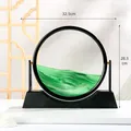 3D Dynamische Sandkunst Dekoration, Grüne Landschaft, 32,5 x 28,5 cm Großer Rahmen - Schwarzer Rahmen (YY-DYZJ) / 12 Zoll / Grün