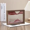 Cuadro de arte de arena movediza con arena marrón rojiza y marco de madera decorativo. - 10" / Marrón