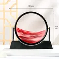 3D dynamisches Sandkunst-Bild, schwarzer runder Rahmen, roter Sand, 32,5x28,5 cm. - Schwarzer Rahmen (YY-DYZJ) / 12 Zoll / Rot