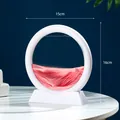 Rundes 3D-Treibsandbild als Schreibtischdeko mit weißem Rahmen und rotem Sand - 16cm - Weißer Rahmen / 5 Zoll / Rot