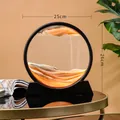 Einzigartige 3D-Sandkunst-Dekoration mit rundem schwarzem Rahmen und orangefarbenem Sand - 12 Zoll / Schwarzer Rahmen Gelbes Glas