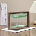 Cuadro decorativo de arena movediza verde con marco elegante de efecto madera - 10" / Verde