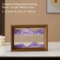 Lila 3D bewegtes Sandbild Tischdeko Ornament mit einem rechteckigen Holzrahmen - 10 Zoll Violett