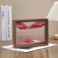 Cuadro decorativo de arena movediza con arena roja y marco de madera para oficina - 10" / Rojo