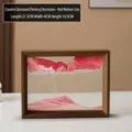 Rote 3D-Landschaft mit fließendem Sandbild im Holzrahmen, mittlere Größe 21,5x4x16,5 cm - 10 Zoll Rot