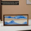 Großer blauer fließender Sandbild-Rahmen für Deko, 36,5 cm langes Treibsandgemälde - 12 Zoll Blau