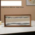 Großes graues 3D-Fließsandbild-Ornament mit elegantem rechteckigem Holzrahmen-Design - 12 Zoll Schwarz
