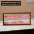 Kreatives großes 3D-Fließsandbild im Holzrahmen mit fließender rosa Sandlandschaft - 12 Zoll Rosa