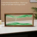 Großes 3D Fließsandbild Deko mit grünem Landschaftssand im rechteckigen Holzrahmen - 12 Zoll Grün