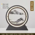Lámpara de mesa LED creativa de arena movediza negra con escena de paisaje de arena - Batería Seca/Enchufe / 12 Pulgadas / Marco Negro Arena Negra