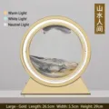 Lámpara de mesa de arte de arena movediza dorada grande - Batería Seca/Enchufe / 12 Pulgadas / Marco dorado arena negra