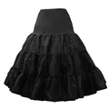 Volledig zicht op zwarte Lolita petticoat zonder hoepel voor extra rokvolume. - Zwart