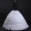 White 6-hoop crinoline petticoat for voluminous wedding and Lolita style dresses - Bottoms / White Drawstring Waist With Lace Trim