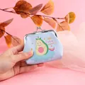 Cute avocado unicorn theme kiss-lock coin purse with silver iron buckle for kids - Blue Avocado