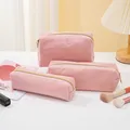 Set mit drei rosa Cord-Kosmetiktaschen für Make-up-Aufbewahrung und Reisen mit Kapazität - Groß (18*7*10cm) / Rosa