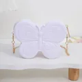 Süße weiße Schmetterling-Gelee-Umhängetasche für Mädchen mit goldener Metallkette - Weiß