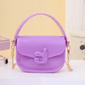 Elegante borsa a mano in gelatina di silicone viola per ragazze con catena d'oro regolabile - Viola