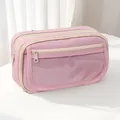 Große rosa Federtasche mit transparentem Sichtfenster und mehreren Reißverschlüssen - Rosa