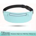 Slim waterproof sports running waist bag in light blue for phones up to 7.5 inches - Light Blue