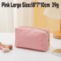Große rosafarbene Make-up-Tasche aus Cord für Kosmetik und Schreibwaren Aufbewahrung - L / 18x7x10cm / Rosa