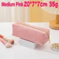 Tragbare mittelrosa Cord-Tasche für Make-up oder Schreibwaren, 20x7x7cm, 35g Gewicht - M / 20x7x7cm / Rosa