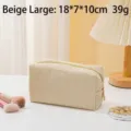 Große beige Cord-Kosmetiktasche, 18x7x10cm, leichte Reise-Make-up-Organizer - L / 18x7x10cm / Gebrochenes Weiß