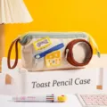 Estuche de lona con forma de cámara con diseño de retazos y ventana transparente - Estilo de Cámara (Blanco) / Blanco