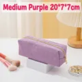 Mittelgroße lila Cord-Aufbewahrungstasche für Kosmetik und Schreibwaren-Produkte - M / 20x7x7cm / Lila