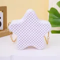 Sac gelée chic en forme d'étoile blanche avec texture de bulles perlées et chaîne - Blanc