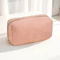 Minimalistisches rosa Cord-Täschchen mit großem Fassungsvermögen für Make-up oder Schreibwaren - 3D-Stil / 18x7x10cm / Rosa