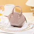 Mini silikon gelee-tasche in muschelform mit perlenstruktur und goldkette - Aprikose