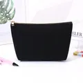 Große schwarze Kosmetiktasche aus Cord mit goldenem Reißverschluss und Design - Klassisches Schwarz
