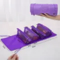 Purple 4-in-1 detachable folding travel cosmetic storage bag with mesh pouches - Purple
