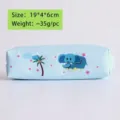 Hellblaue Federtasche mit süßem Elefanten-Cartoon, kompakte 19x4x6cm Schreibwarenbox - Blaues Elefantenmuster