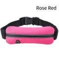 Rose red slim fit running waist bag featuring adjustable strap and headphone hole jack - Rose Red