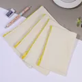 Minimalist beige canvas stationery storage pouch with bright yellow zipper closure - 11*17CM / Yellow