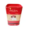 Hucha de hojalata roja con ilustración de dibujos animados para niños y niñas - Estilo Niña con Sombrero Rojo / Rojo