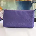 Trousse à cosmétiques violette avec motif de lettres pour monnaie et maquillage - Violet foncé