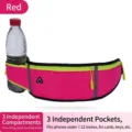 Sac banane de sport rose avec porte-bouteille pour téléphones de moins de 7,12 pouces - Style avec Porte-Bouteille / Rose rouge